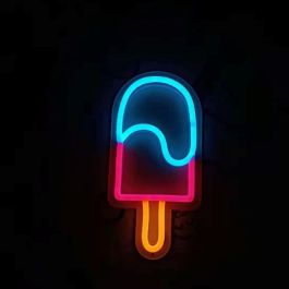 Chaud + Rose + Jaune Popsicle Neon Light LED Crème Glacée Au Néon Lumières Art Mur Décoratif Lights Néon Signes pour Room Wall Enfants Chambre Fête Danniversaire Bar Décor 8.3x17.7