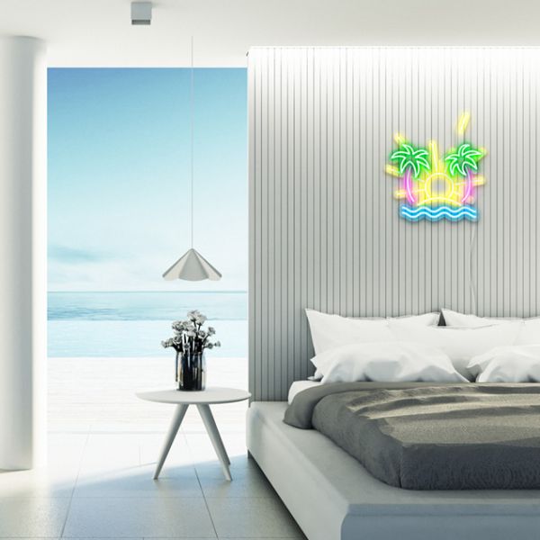 Beach Sunset Light Up Wall Art: pre-designed LED neon art from Custom Neon®