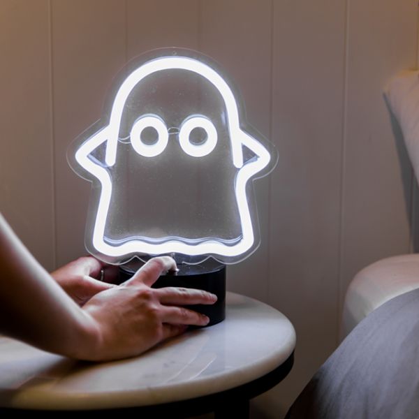 Ghost-ly / Boo Faux Neon Desk Light from Custom Neon
