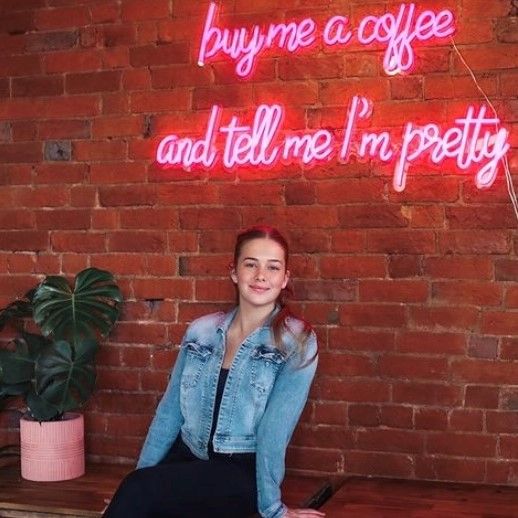 Buy Me Coffee and Tell Me I'm Pretty CUSTOM NEON® selfie wall sign @csc_dubbo
