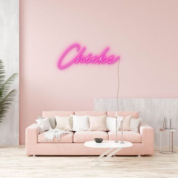 Chicks pink light sign - from Custom Neon®