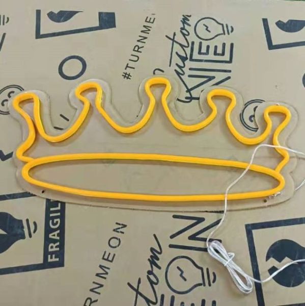 LED neon crown sign shown turned off - made by Custom Neon®

