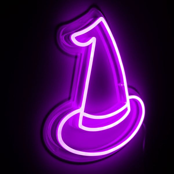 CUSTOM NEON® LED purple Witch Hat Halloween sign