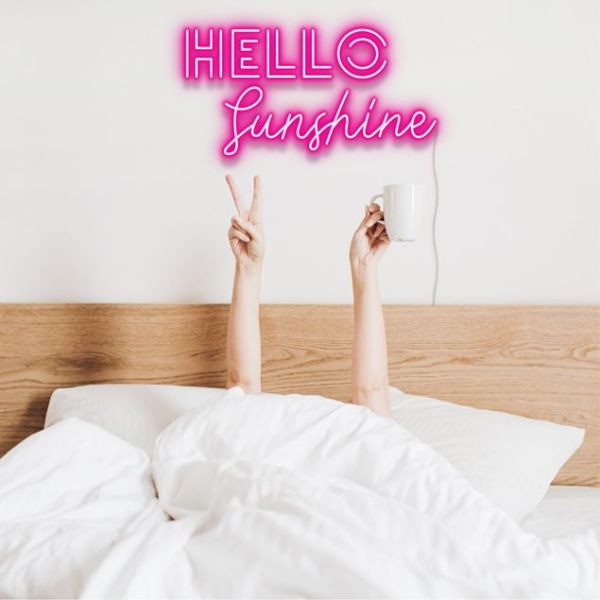 HELLO Sunshine pink faux neon bedroom sign @customneon