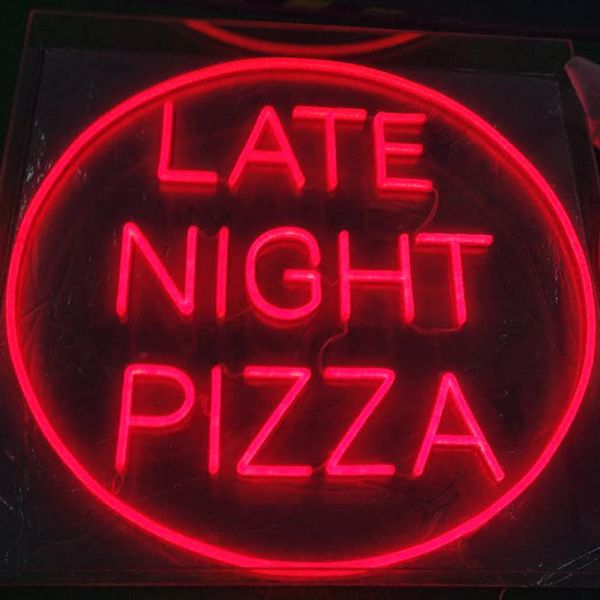 Late Night Pizza Neon Restaurant Signs | photo from CustomNeon.com Business Signs