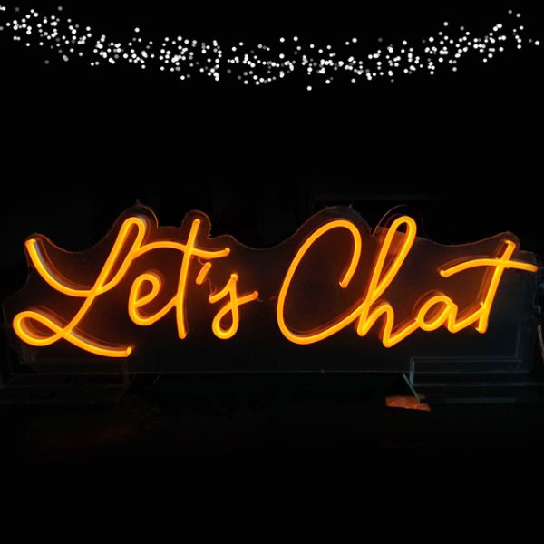 Let's Chat light-up sign - photo from CustomNeon.com
