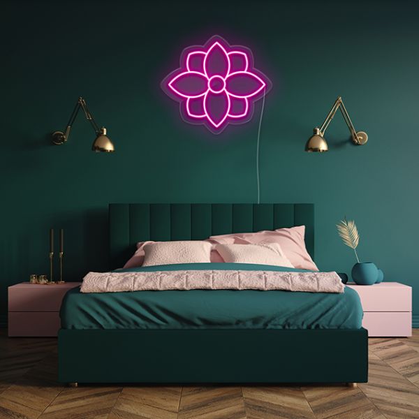 Lotus Flower Neon Sign pre-designed light-up wall art from Custom Neon®