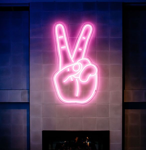LED Neon Peace Sign | Aesthetic Wall Art