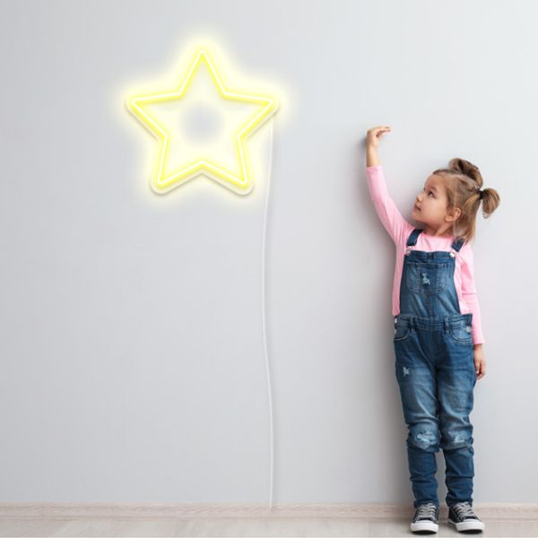 LED Neon Star Sign pre-designed light-up wall art from Custom Neon®
