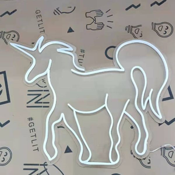 Purple fantasy unicorn LED neon wall art by Custom Neon® shown turned off