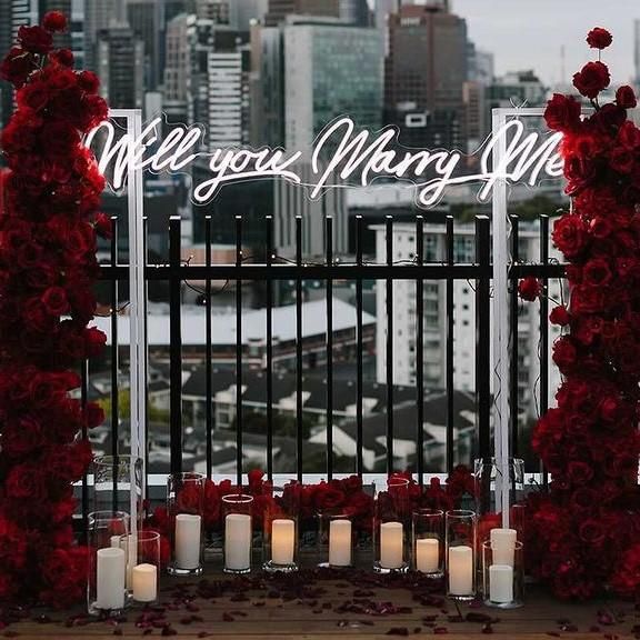 Will You Marry Me light sign in white @theproposers by CUSTOM NEON®