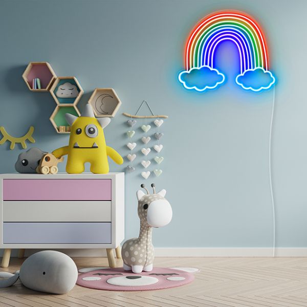 Cloud Rainbow Neon Sign Light Acrylic 22"x13" Bedroom Bar With Dimmer 