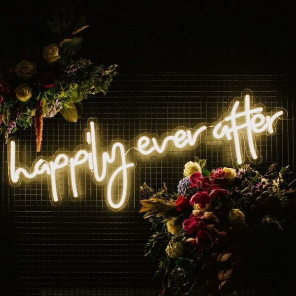 Happily Ever After neon sign bar sign bedroom wall decor Personalized Gift home decor wedding sign wedding sign