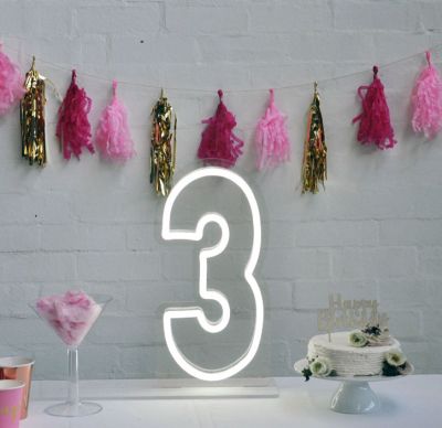 3 LED Neon Birthday Sign