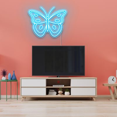 Pretty Neon Butterfly Sign
