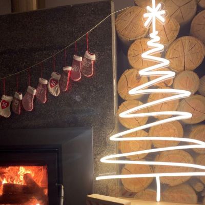 Large Modern Neon Christmas Tree