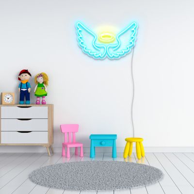 Faux Neon Angel Wings + Halo