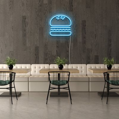 Faux Neon Burger Sesame Bun