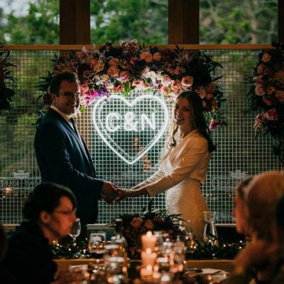 Sweet Heart Bride & Groom Initials