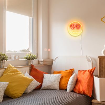 Heart Face Emoji Neon Sign