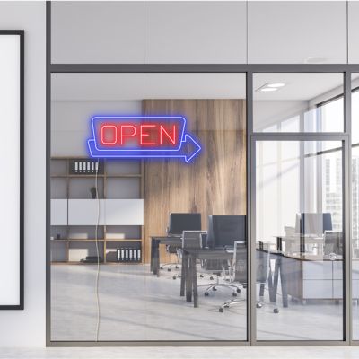 Light Up Open Sign with Arrow
