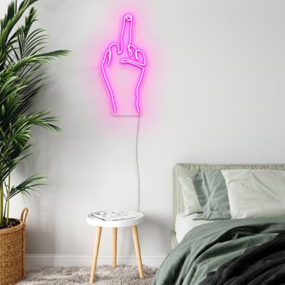 Middle Finger Neon Look Art