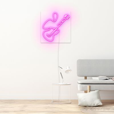 Faux Neon Guitarist