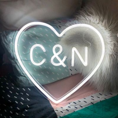 LED Neon Heart + Your Initials