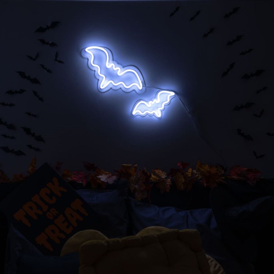Panneau LED Boo Halloween - Décoration Intérieure Noire Et Violette - DIYDEC