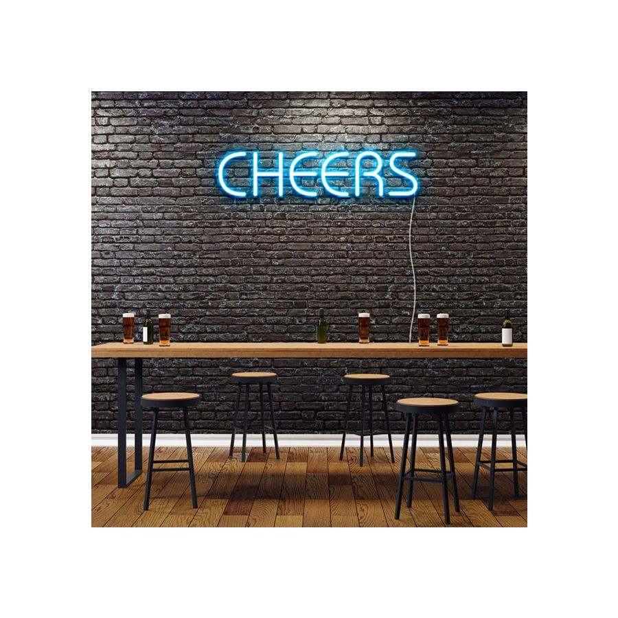 Cheers LED Neon Sign – 12x6 Inch Warm White Acrylic Lightbox With USB, Wall Mount Or Tabletop For Bar, Bachelorette, And Home Decor