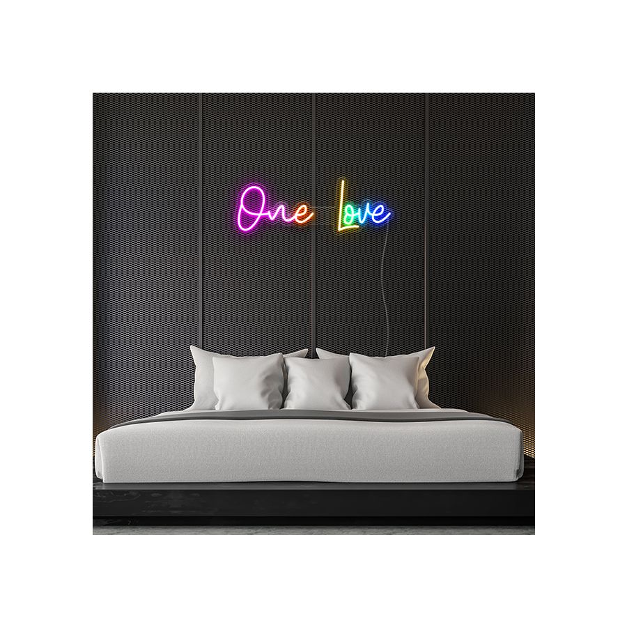 Colorful One Love Light Sign | Custom Neon™ Word Signs