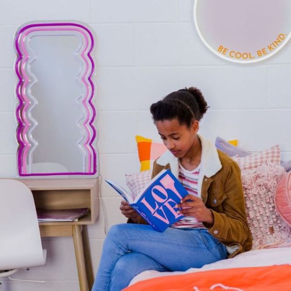 70's Vintage Inspired Pink LED Neon Mirror by  CUSTOM NEON® 