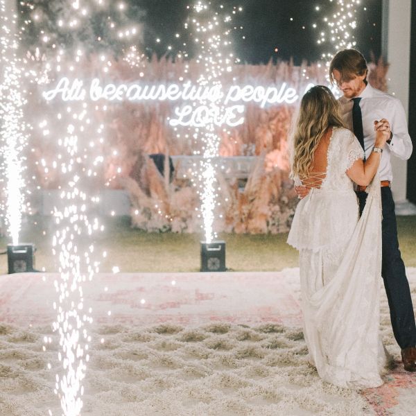 All Because Two People Fell in LOVE Neon Sign - photo from CustomNeon.com