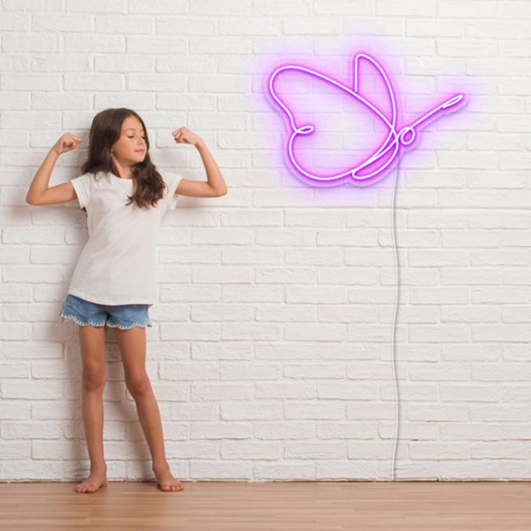 Butterfly Line Art Light Sign: pre-designed LED neon art from Custom Neon®