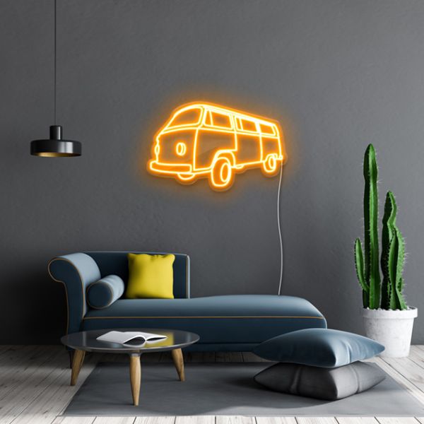 Retro Bus Neon Artwork: pre-designed LED neon art from Custom Neon®