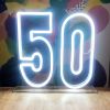 * 50 * Neon Number Sign for Birthday Parties, Anniversaries & Events - photo CustomNeon.com