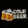 Cold Beer white & yellow Custom Neon® sign