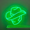 Custom Neon® cowboy hat and face in green