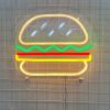 Custom Neon® LED neon Hamburger sign attached to a wire frame
