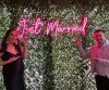 Just Married LED neon light on a wedding photo backdrop - from Custom Neon® @customneon