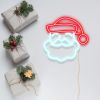 Light Up Santa face in white with red hat by CUSTOM NEON®