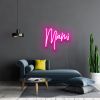 Hot pink CUSTOM NEON® Miami Sign mounted on dark wall