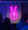 Neon Peace Sign aesthetic neon lights
