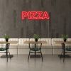LED neon pizza sign in red double lined font - from Custom Neon®
