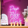Pop Fizz Clink light sign in a mobile bar - from Custom Neon®