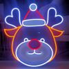UV printed LED reindeer shown illuminated (turned on) - photo from CustomNeon.com
