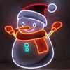 UV Printed Neon Snowman shown illuminated - photo from CustomNeon.com