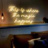 This is Where the Magic Happens LED neon sign above bed @customneon