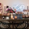 XO is a tabletop LED neon lamp for weddings, events and home decor. Shown here as wedding decor  - photo from CustomNeon.com