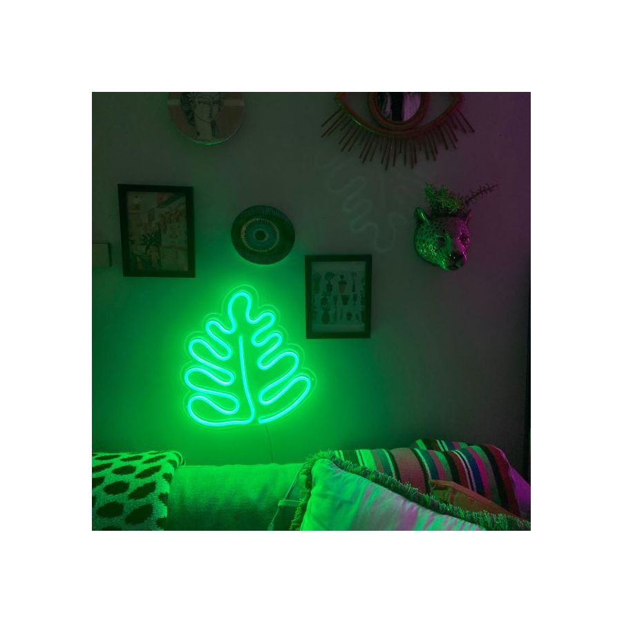 Monstera Leaf Neon Light | Aesthetic Light Up Wall Art by Custom Neon™